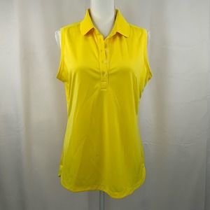 Nike Golf // Yellow DriFit Button Collar Tank, Size L